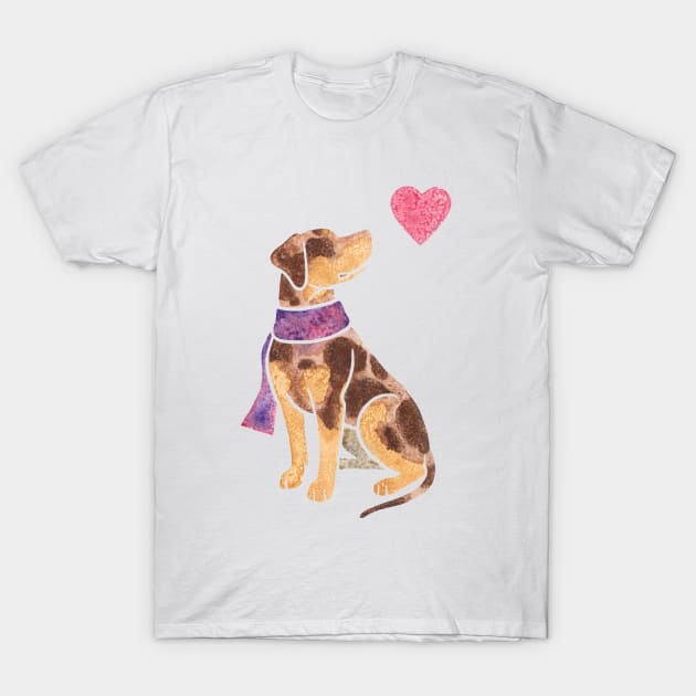 Watercolour Catahoula Leopard Dog T-Shirt by animalartbyjess